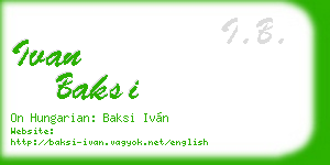 ivan baksi business card