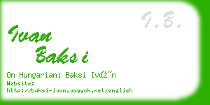 ivan baksi business card